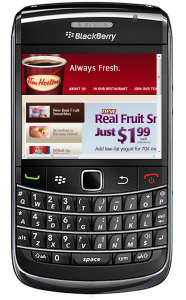 Blackberry mobile NOT optimized: Tim Horton's Blackberry mobile NOT optimized: Tim Horton's